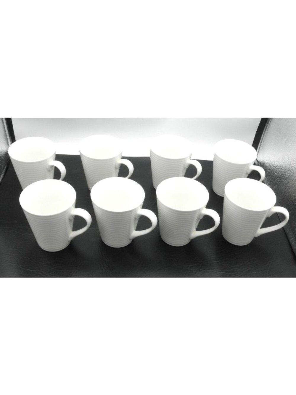 Food Network Ripple White Stoneware 10 oz. Mug Set of 8 Pattern Code:   FOWRIP